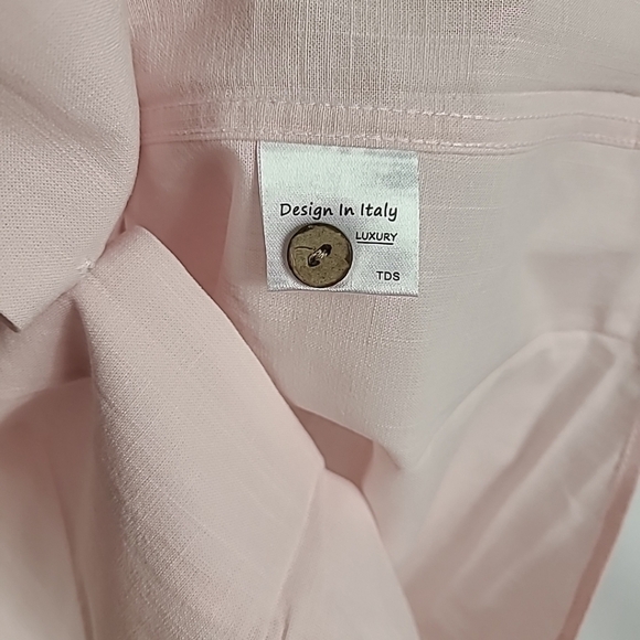 NEW Flex Mens Luxury Collection Designed in Italy Short Sleeve Pink Shirt Sz 3XL - Picture 5 of 8